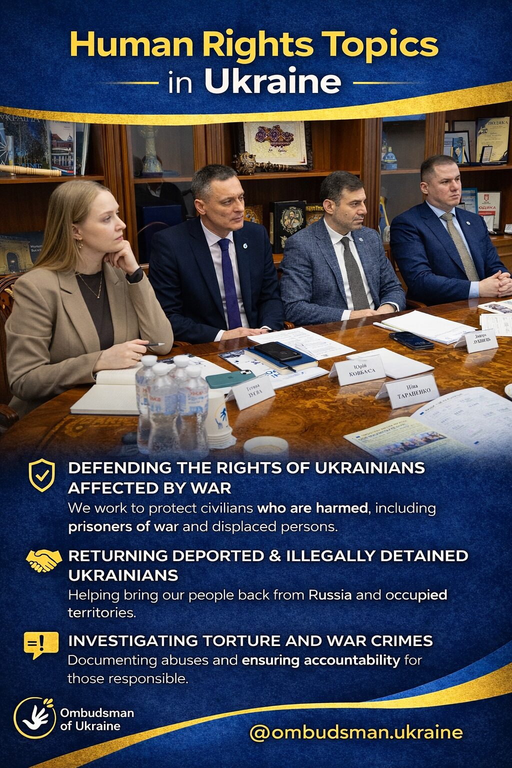 Human Rights Topics in Ukraine: Ombudsman's office team at high-level briefing in Kyiv